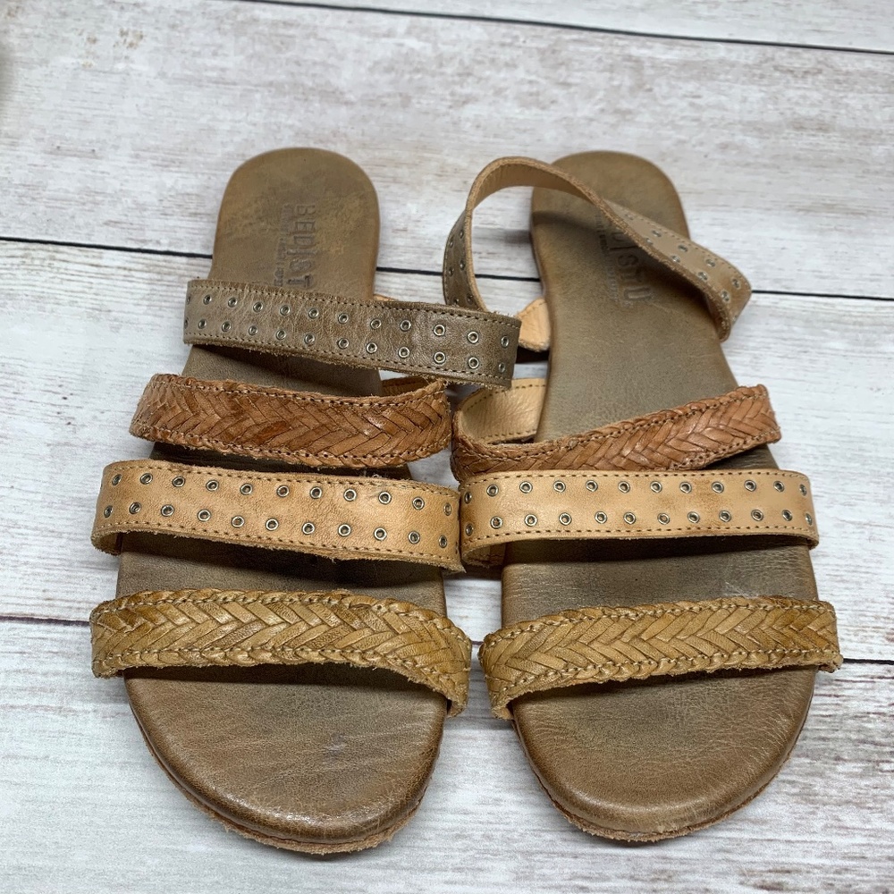 BedStu Henna Womens Leather Strappy Flat Sandals Size 8 Tan - Picture 8 of 12